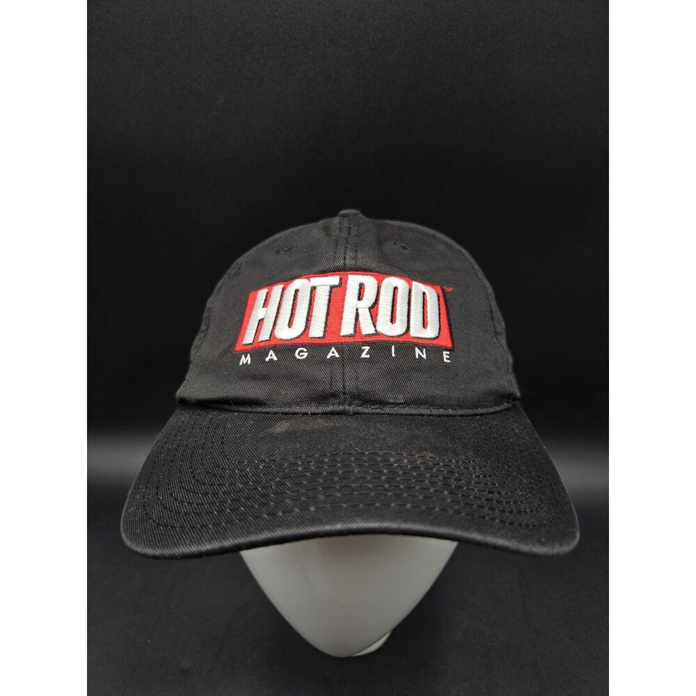 Hot Rod Magazine Hat Cap Strap Back Black Embroidered Promo Racing Mens Car Show